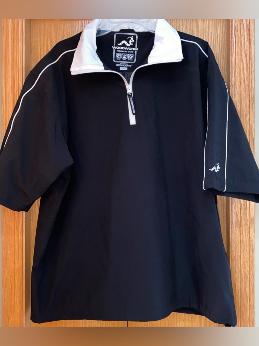 Woodworm SwingDry Windbreaker 1/4 Zip Pullover Mens XL Black GolfTechnical Stuff